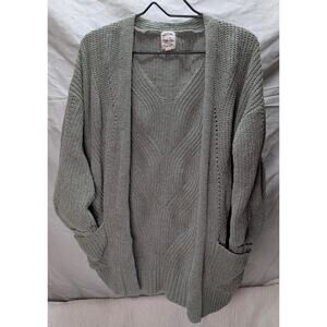 Hippie Rose Open Front Knit Cardigan Sweater - Women Sz Med - Sage - Boho Vibe